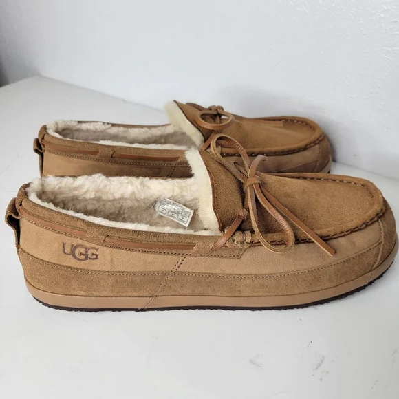 Ugg Parkdale Moc Toe Moccasin Houseshoes in Chestnut Men's Size 13 - Picture 3 of 11